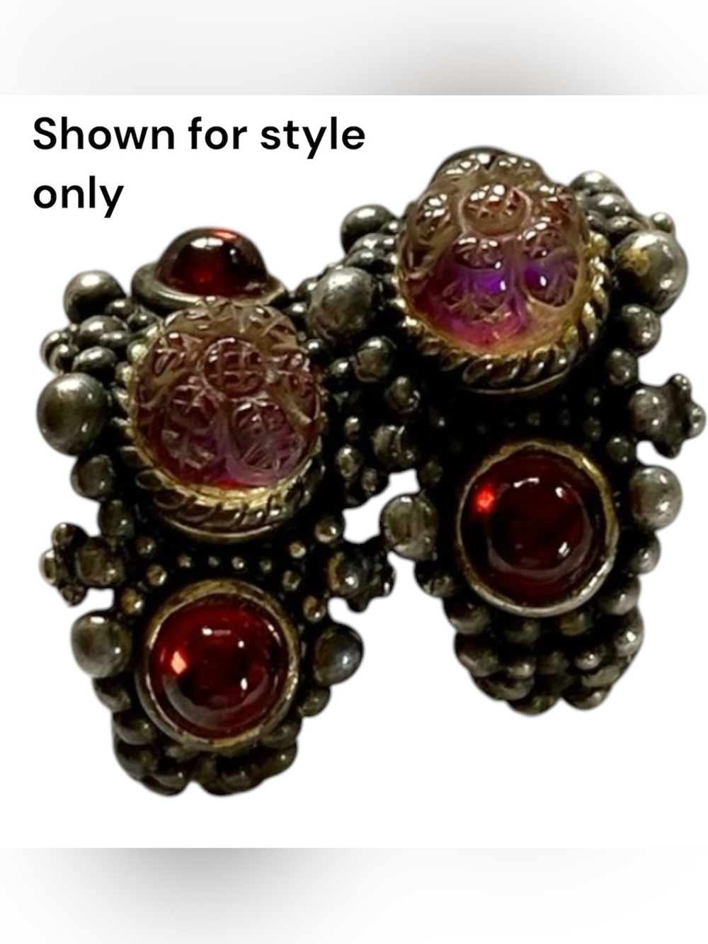 Stephen Dweck Carved Quartz & Citrine Bronze Statement Earrings - Picture 3 of 3